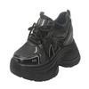 Fashion 10CM Women Casual Leather Shoes New Autumn Breathable Mesh Chunky Sneakers Street Height Increased Shoes Thick Platform Sneakers