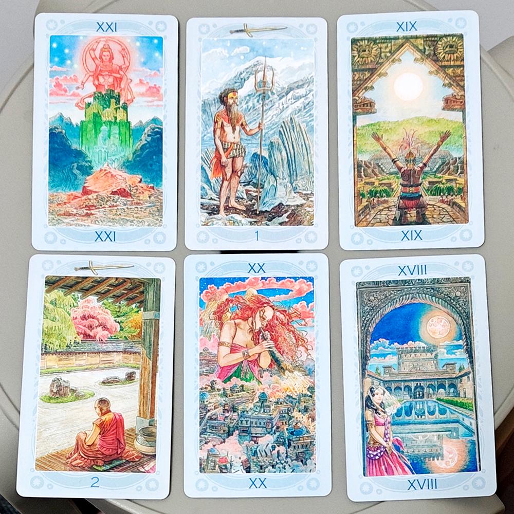 Sacred Sites Tarot Deck 10.3*6cm In Russian Language 78 Cards Global Sacred Landmarks Illustrated Tarot, Ancient Holy Places