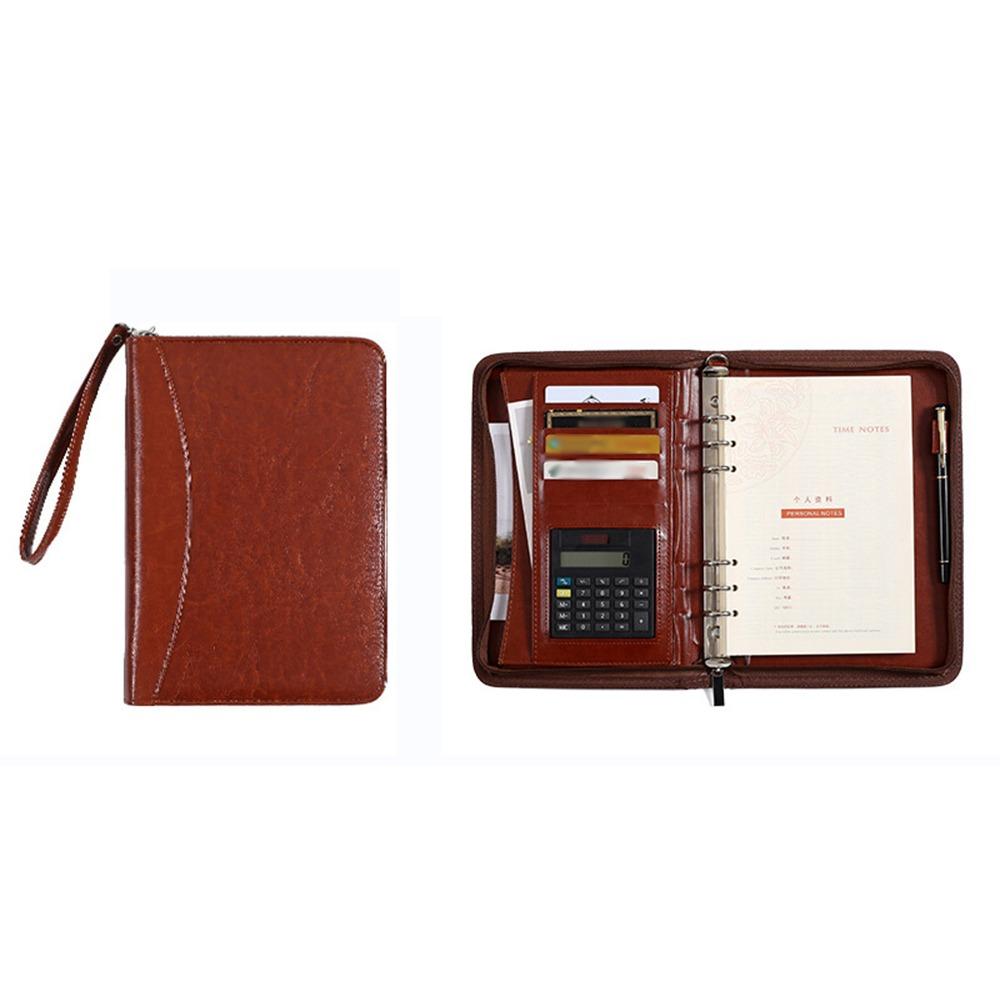 Portable Portfolio Binder 6-Ring Business Notebook Memo Book File Folder  Document Storage