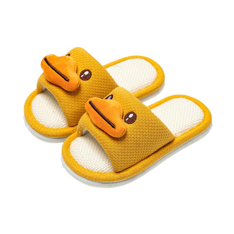 Cartoon Animal Summer Children's Linen Slippers Casual Four Seasons Lightweight Boys and Girls Indoor Home Kids Slippers