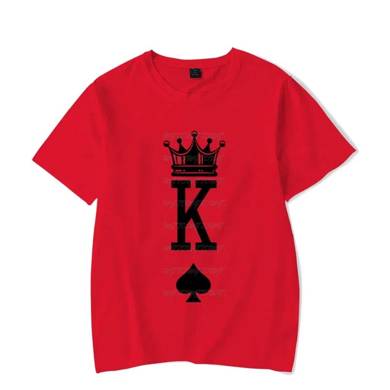 Queen Crown Couple Matching Tshirt Unisex Women Valentine Lovers Shirt Fashon Trend Wife Husband Tee Harajuku Couple Unisex T Shirt