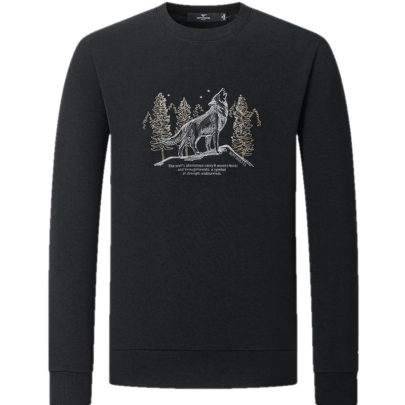 

SEPTWOLVES Мужской свитшот-пуловер с вышивкой волка XL 175/92A