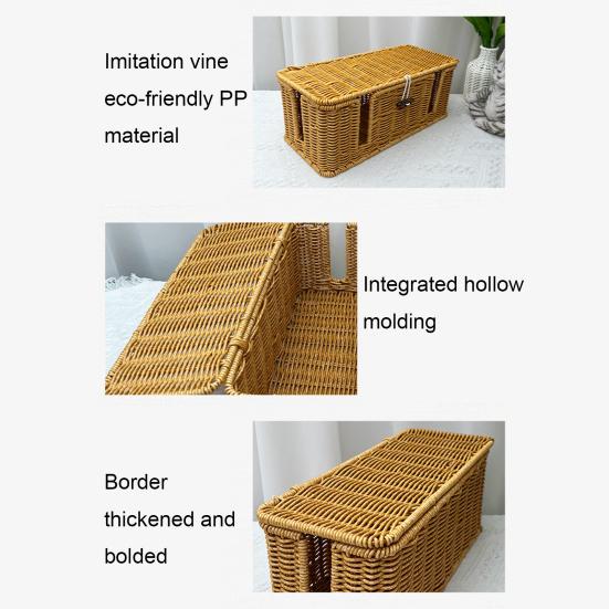 Scatola Gestione Cavi in Rattan Intrecciato a Mano Grande Capacità Rustico da Fattoria Cavo Caricabatterie TV Computer Router Hub USB Cesto Organizer