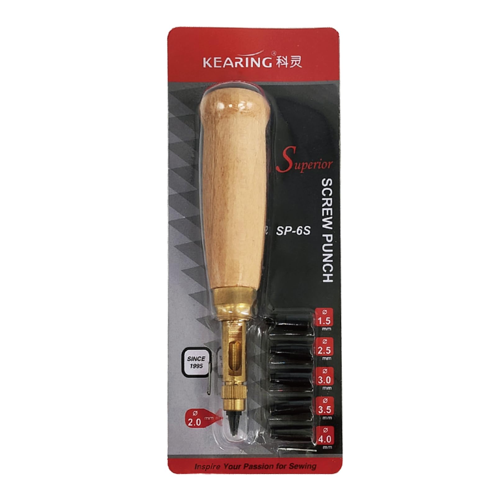 

KEARING Регулируемый винтом кожаный пробойник с деревянной ручкой 6 размеров для пробивания отверстий в бумаге и коже, пробойник, ручка, кожа, инструмент/отверстие