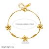 Gold Flower Jewelry Set with Crystal Center Necklace and Bracelet for Women
