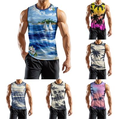 Herenmode Bedrukt Sportief Casual Mouwloos Vest