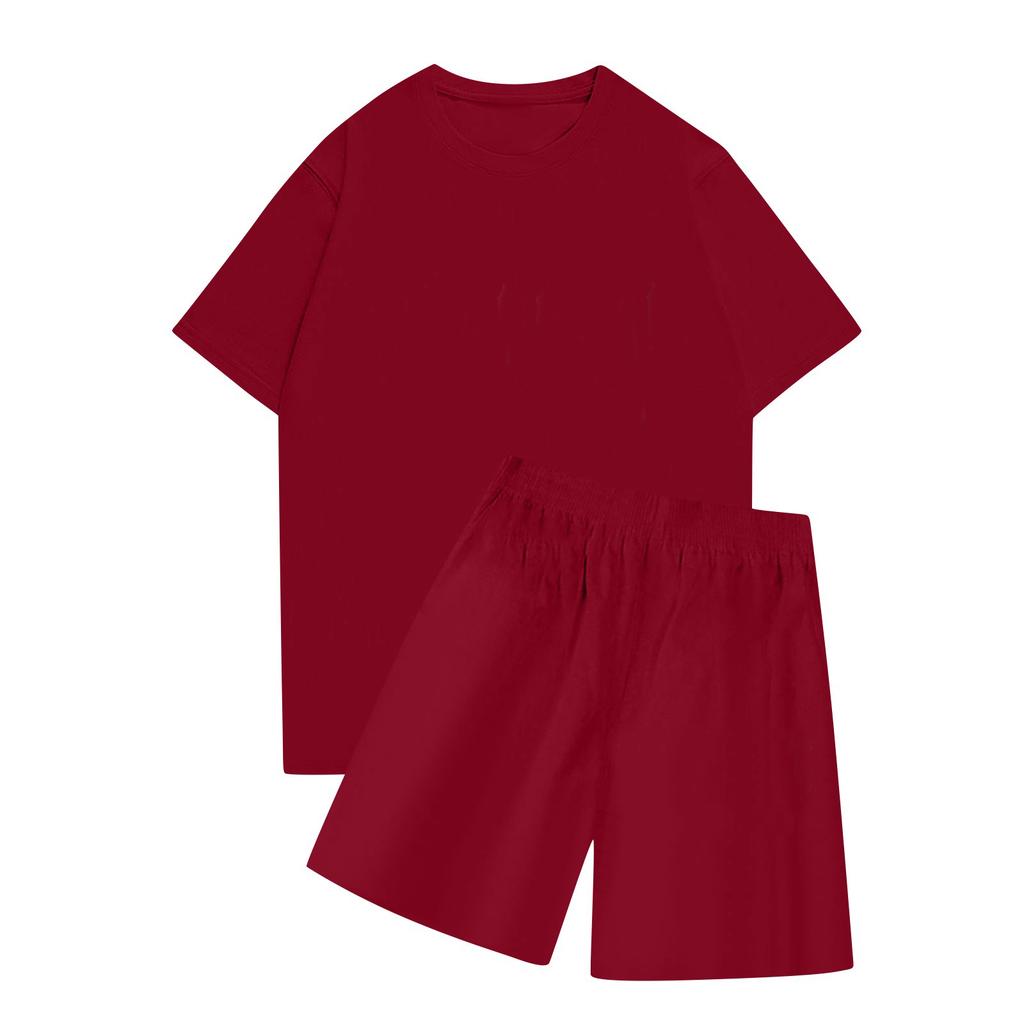 Conjuntos de Dos Piezas Para Mujer Camisas Casuales de Manga Corta y Pantalones Cortos