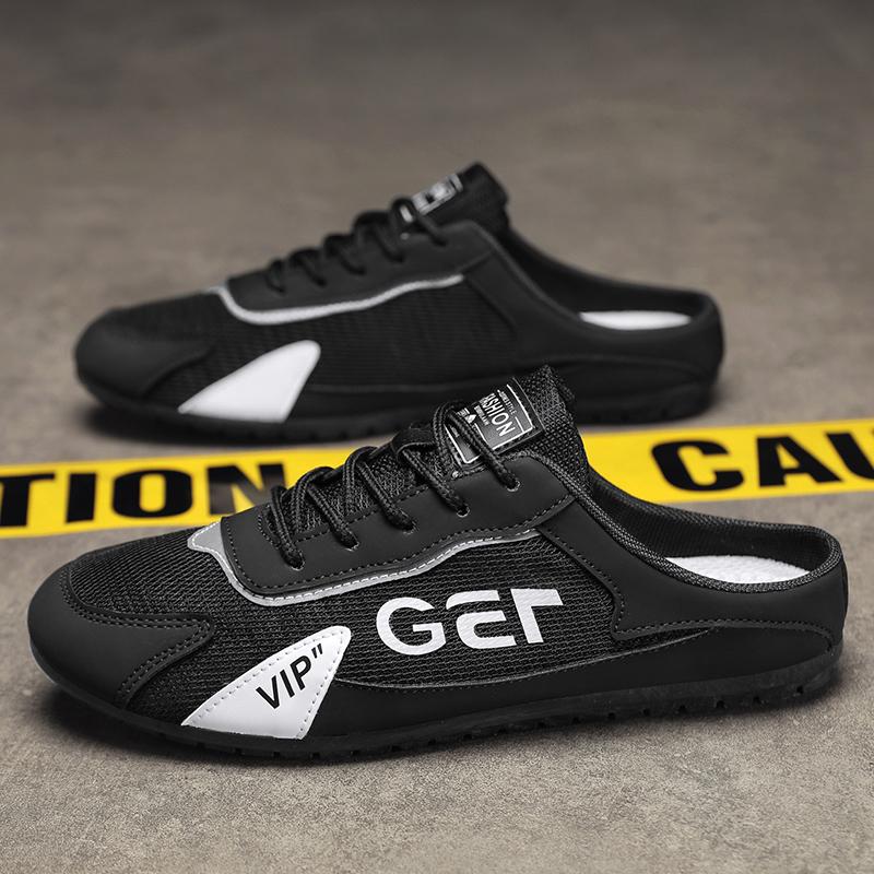 

Мода 2024 года, новые полуприцепы для ленивых кроссовок из сетчатой ткани, дышащая обувь для отдыха на открытом воздухе, модная мужская обувь для уличного комфорта, обувь для сноуборда 43 чёрный