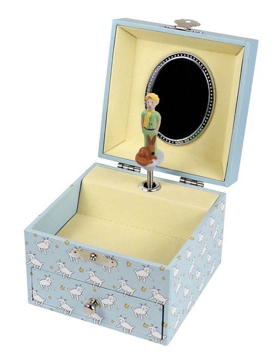 Coffret à bijoux musical - Le petit Prince - Phosphorescent - Sans pile - Bois