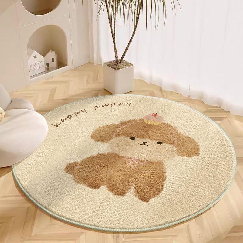 Round Carpet Living Room Plush Mat Thick Children's Room Reading Area Cartoon Bedroom Study Swivel Chair Soundproof Foot Mat