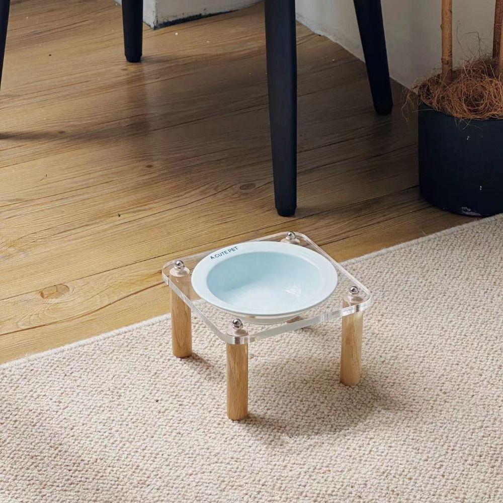Protect Cervical Spine Raised Cat Feeder Single/Double Bowl Cat Drinking Feeding Bowl  Indoor