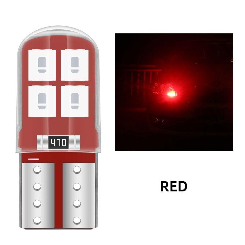

10x 3030 8SMD W5W T10 светодиодные лампы 168 194 светодиода NoError для салона автомобиля, плафон для чтения номерного знака T10 красный