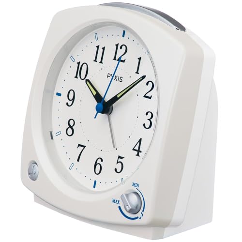 Seiko Clock Budík Stolní hodiny Analogové Melodie Bílá Perleť PYXIS 125×120×69mm NR455W