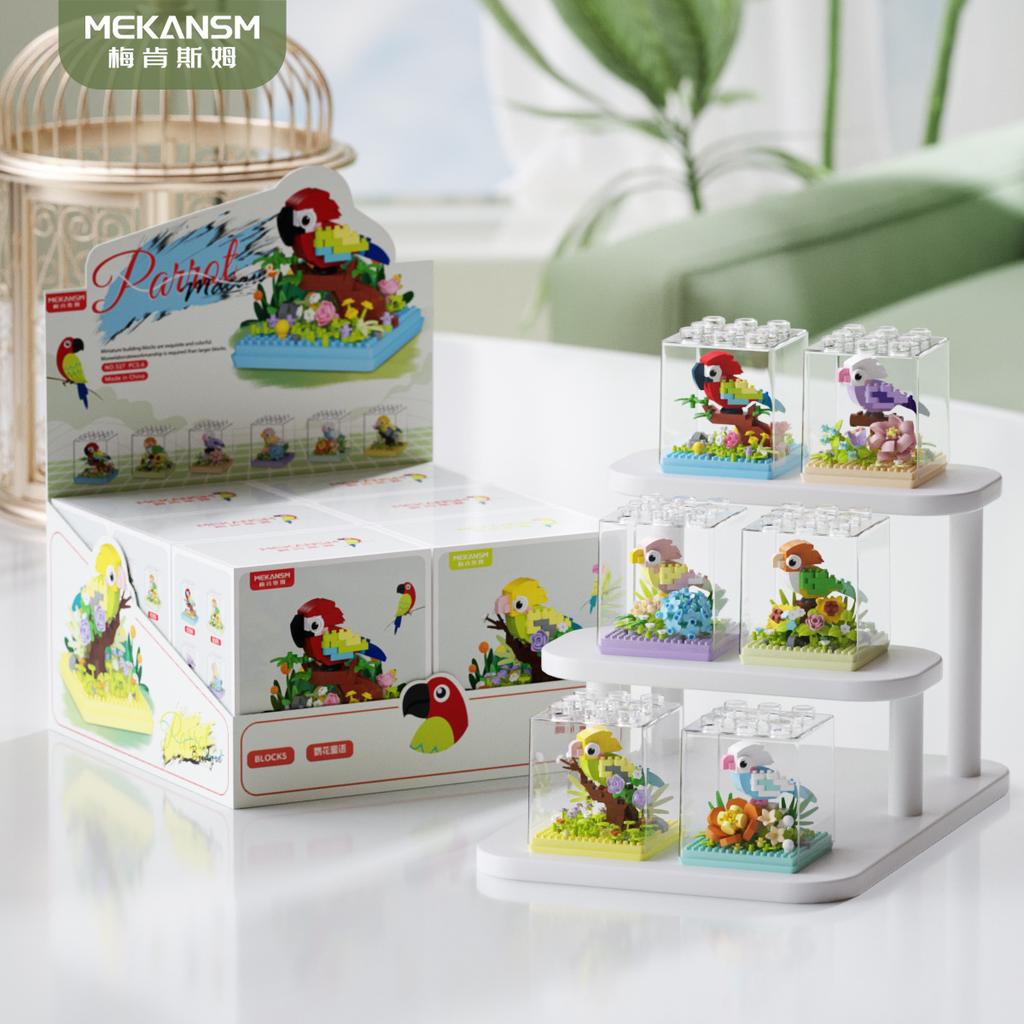 Papoušek Pták Malé Kostky Stavebnice Kreativní Vzdělávací Stavební Hračky Pro Kluky Holky Vhodné Pro Dekoraci Klučičí Hračky Dítě