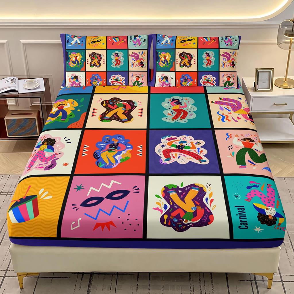 Math Galaxy Cartoon Planet Pattern Sheet Three-Piece Digital Printing Bedding Boys Girls