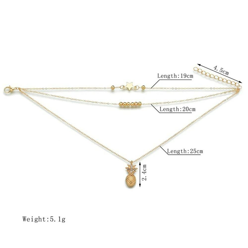 SUMENG New Ankle Chain Pineapple Pendant Anklet Beaded Summer Beach Foot Jewelry Fashion Style Anklets for Women Gifts 2025