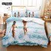 Seaside Beach Bedding Set, 3Pcs Duvet Cover Set, Soft Comfortable Breathable Duvet Cover, For Bedroom Guest Room Decor