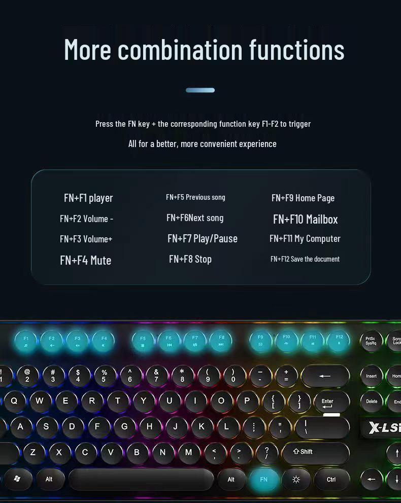 Robotic-Feel Keyboard & Mouse Set for Desktop, Laptop, Gaming, E-Sports, Typing - Special J Keyboard