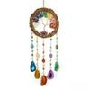 1pcs Crystal Chip Life Tree Dreamcatcher Home Living Room Bedroom Decor Wind Chime Ornament for Indoor Space Decoration