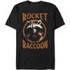 Marvel Big & Tall Classic Guardians of The Galaxy Grunge Raccoon Men's Tops Short Sleeve Tee Shirt, Black, 4X-Large