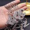 Fashion Charm 26 English Letters A-Z Alphabet Keychains Car Bag Crystal Rhinestones Alloy Name Key Chains Jewelry