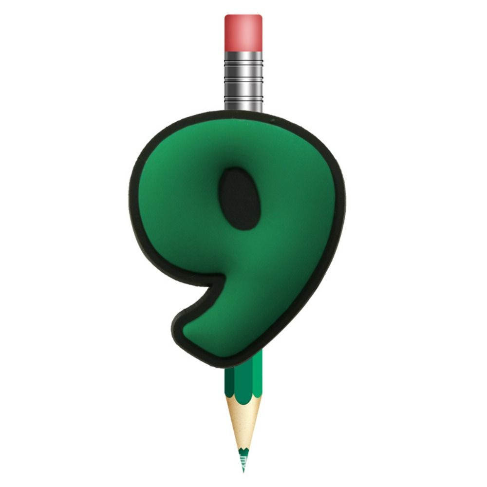

10pcs Number Series PVC Pencil Parts DIY Decoration Pencil Holder Cap DIY Pen Cap Cover Stationery 9