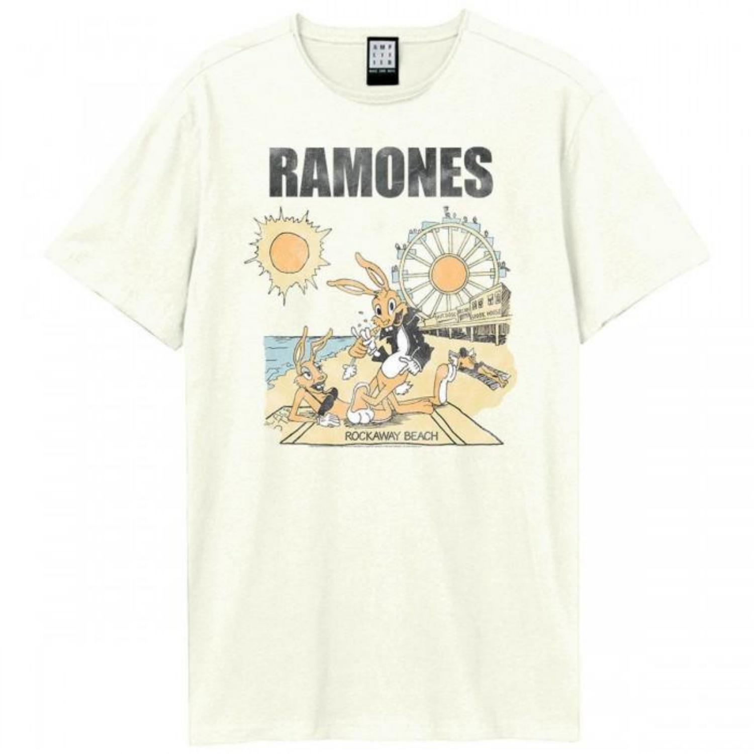Amplified Unisex Adult Rockaway Beach Ramones Vintage T-Shirt S чёрный