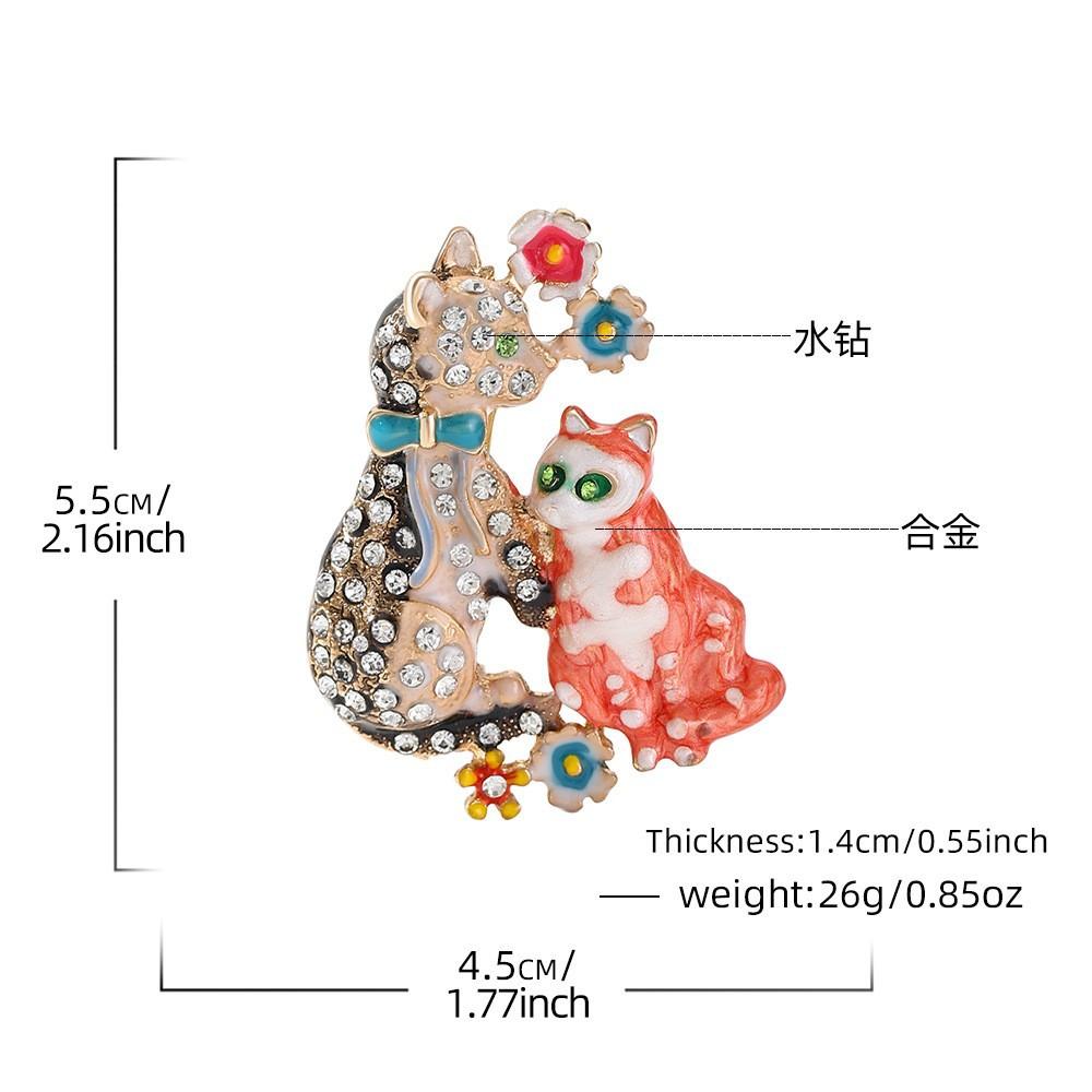 

Brooch dripping cat and fish brooch pin cute brooch accessories animal high-end sweater buckle