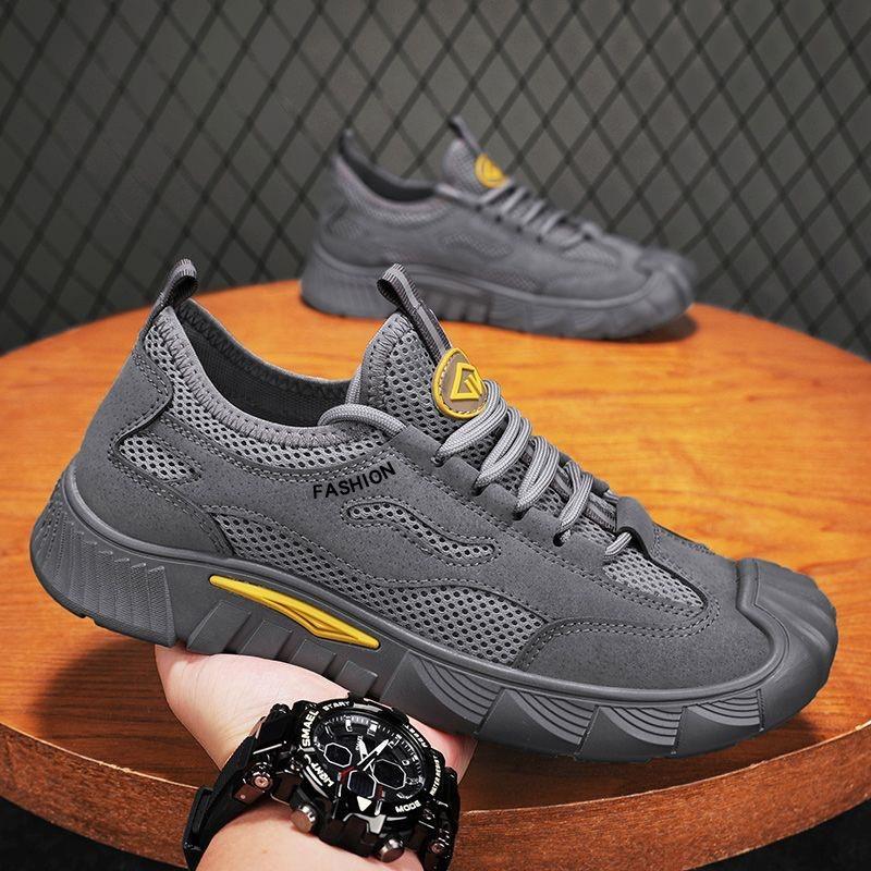 

Summer men s shoes new breathable labor insurance shoes men s work shoes non-slip wear-resistant sports shoes casual board shoes trendy shoes 44