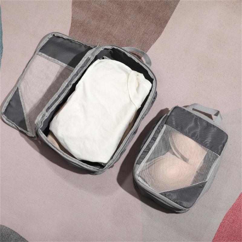 4 Set Travel Packing Cubes Compression Packing Cubes for Suitcase Luggage Cubes Suitcase Organizer Bags Travel Essential