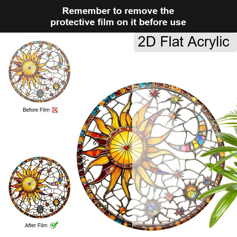 Suncatcher Tulipani Colorati in Acrilico Effetto Vetro Colorato Ornamento da Appendere alla Finestra Regali per Amanti dei Fiori
