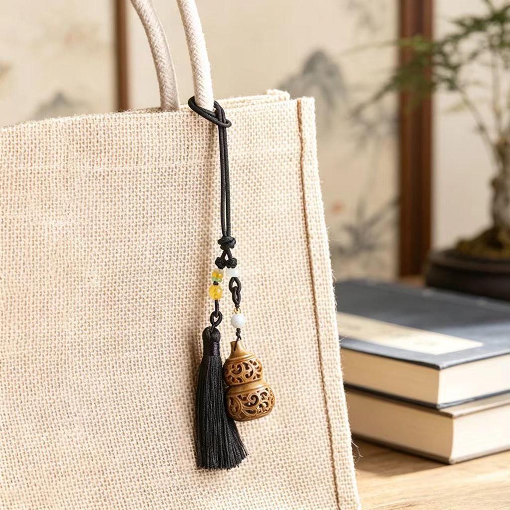 Sandalwood Luminous Stone Perfume Pendant – Hollow Gourd Car Ornament Bag Charm