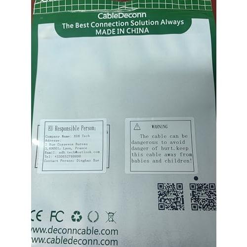 CABLEDECONN Mini DP-DisplayPort 8K Kabel 8K (76804320) @ 60Hz 4K @ 144Hz DisplayPort 1.4 Bidirektionale Übertragung DisplayPort zu Mini DisplayPort 8K