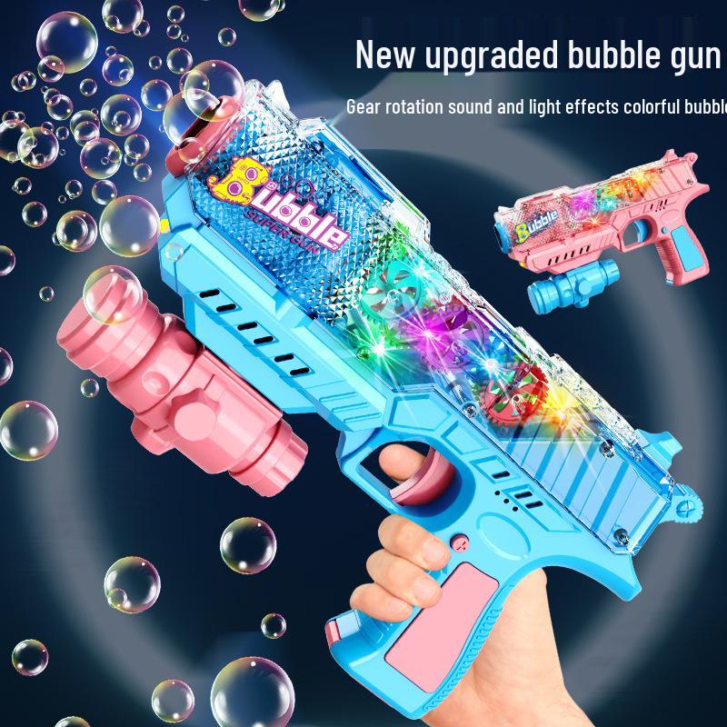 

Children s Automatic Bubble Gun with Sound and Light Effects розовый