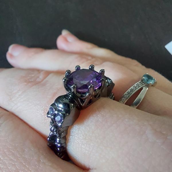 Punk Retro Gothic Skull Rings For Women Men Aesthetic Black Gold Color Halloween Accessories Witcher Goth Finger Ring Jewelry