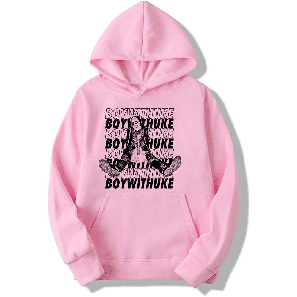 Nové mikiny Boywithuke Cool Print Streetwear Unisex Ženy Ležérní Móda Mikiny Oversized Pulovry s kapucí Tepláky Oblečení