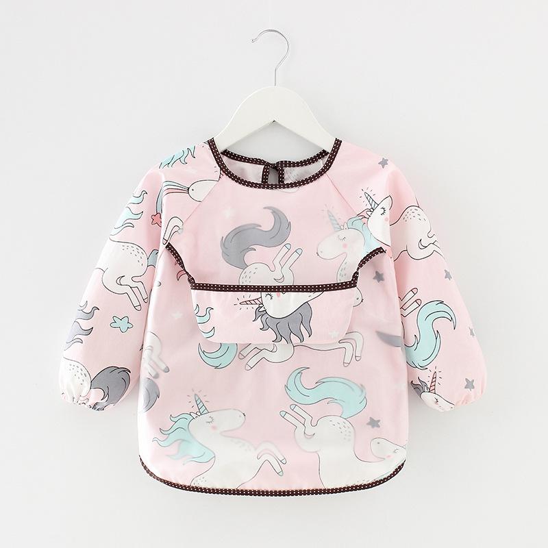 Blouse imperméable en coton à manches longues avec poche pour enfants