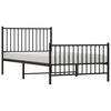 Vidaxl Struttura Letto in Metallo con Testiera e Pediera, Nera, 100X200cm