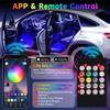 Car Led Light Interior Under Dash Foot Well Light RGB, 29 Modes Static/Gradient/Strobe, Music Sync, With Controller App Timer, USB 5V, Ide Car