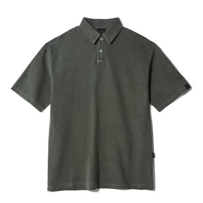 WANGGWAN Pigment Oversized Pique Polo Short Sleeve T-Shirt (Khaki)