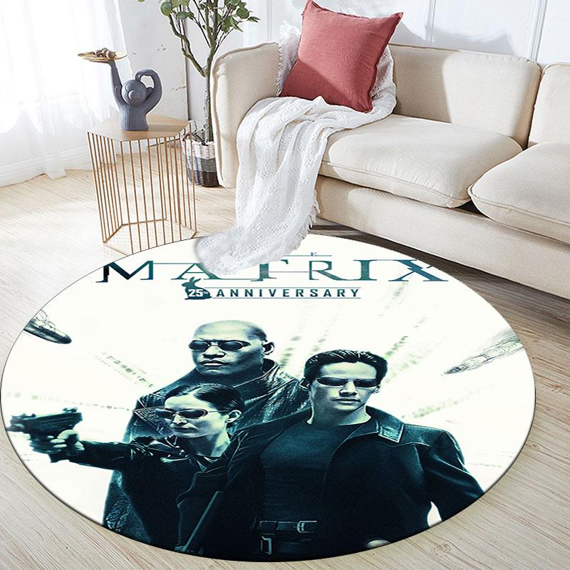 Matrix Poster pattern round rug,Carpet Rug for Living Room Bedroom Playroom ,Non-slip Floor Mat,Holiday Gifts and Birthday Gifts.