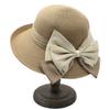 Hepburn big edge crimped basin hat bow sunshade straw hat bucket hat fashion sunscreen beach hat elegant sun hat
