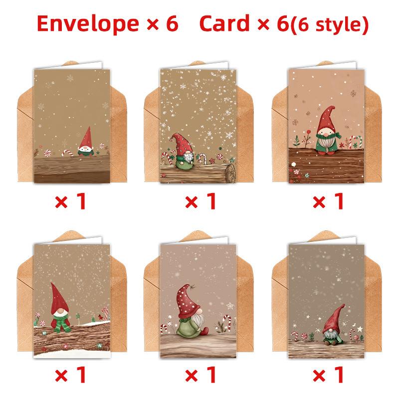 

12шт (6 конвертов + 6 карточек) /24 шт. (12 конвертов + 12 карточек) Рождественские поздравительные открытки с в красной шляпе открытка