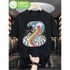 Europäische Größen Herren T-Shirt mit Drachenprint - Schwarz mit mehrfarbiger lebendiger Drachengrafik, Kurzarm Rundhals Freizeit- & Sport-T-Shirt