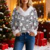 Women's Fashion Sweater Casual Long Sleeve Knit Pullover Printed Top
