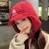 New Pilot Style Hat Fashioh Winter Cap Mushroom Embroidery Warm Bomber Hat Caps For Women Solid Color Girl Hats
