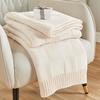 Handmade Chunky Knit Wool Blanket - Sofa or Office Nap Cover