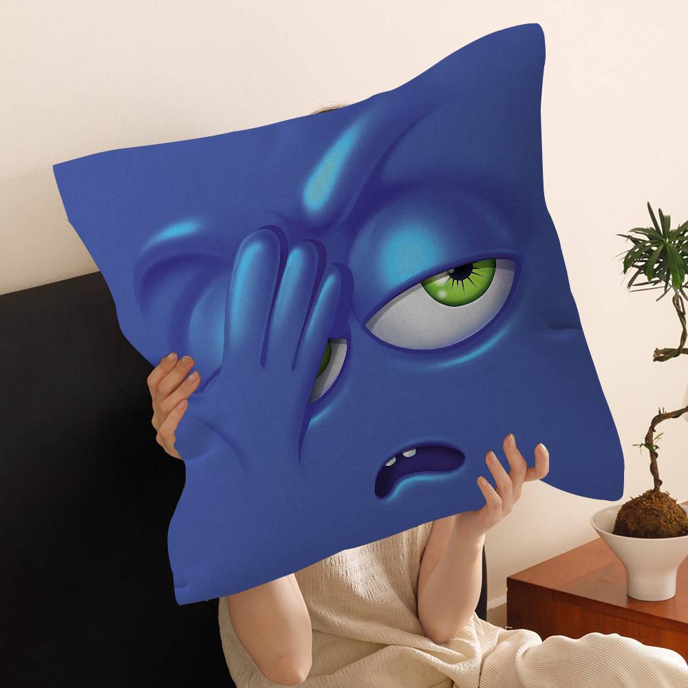 3D Funny Meme Face Cushion Cover Car Throw Pillow Case For Sofa Car Christmas Gift 40x40cm 45x45cm