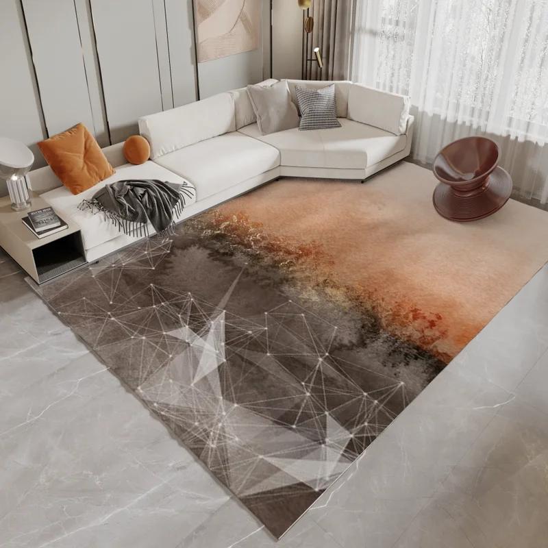 Abstract Oil Painting Retro Carpets for Living Room Rectangular Crawling Coffee Table Floor Mat Large Area Sofa Rugs Home Decor