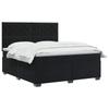 Box Spring Bed with Mattress Black 140 X 190 Cm Velvet